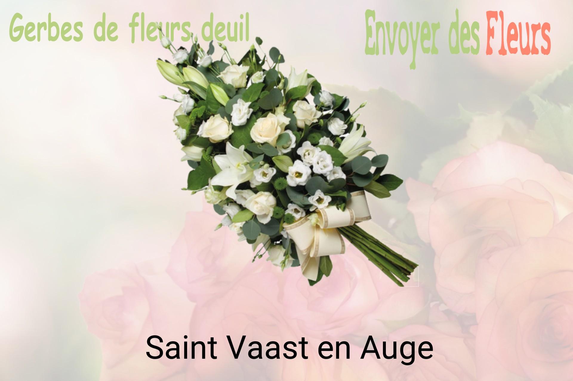 Gerbe de fleurs de deuil livrée à Saint-Vaast-en-Auge